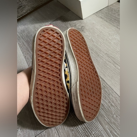 Vans Customs Old Skool Checkerboard Sunflower Skate Shoes Kids Girls Youth - Picture 2 of 6